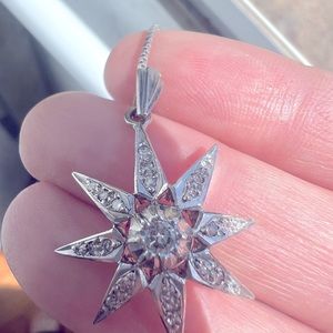 White gold diamond star necklace